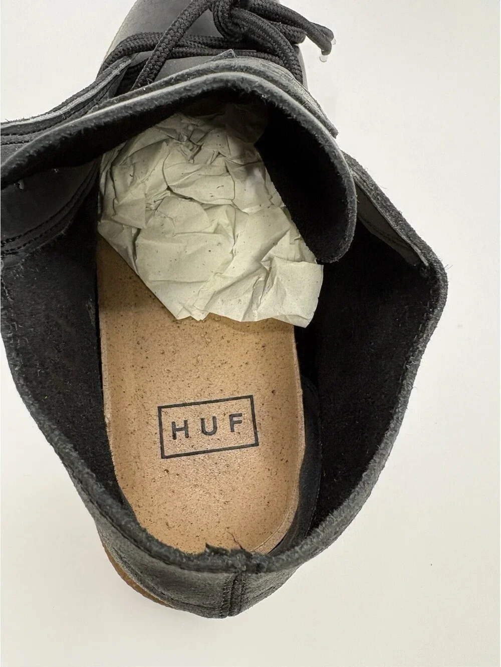 Huf Cooper Black US Mens Size 8 Chukka Leather Shoes Skate NWB